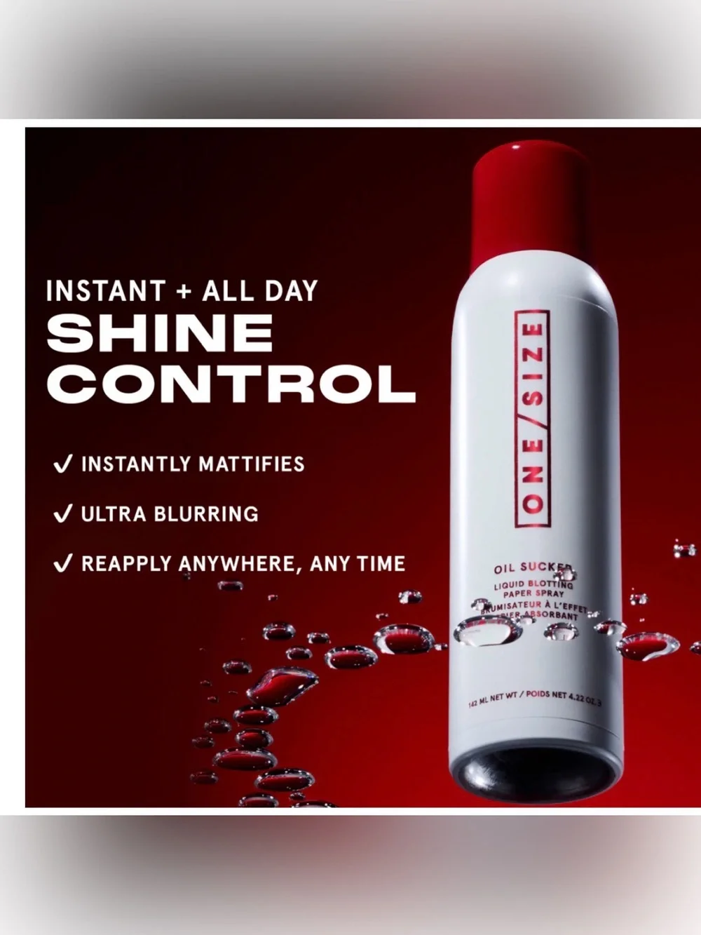 ONE/SIZE Oil Sucker Liquid Blotting Spray - Red & White